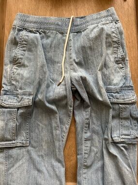 James Perse Light Blue Denim Cargo Joggers size 1